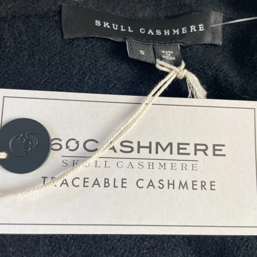 Black Lightening Bolt Cashmere Cardigan from 360 Cashmere - Picture 7 of 8